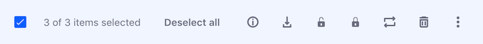 Figure 3: With items selected, the Management Bar changes.