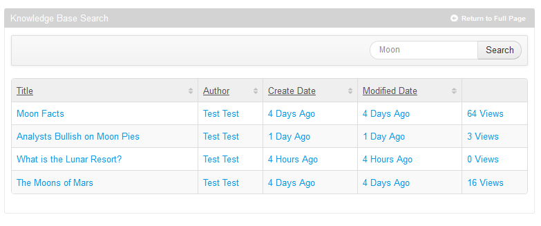Figure 14.34: The Knowledge Base Search portlet helps you search the knowledge base for keywords.