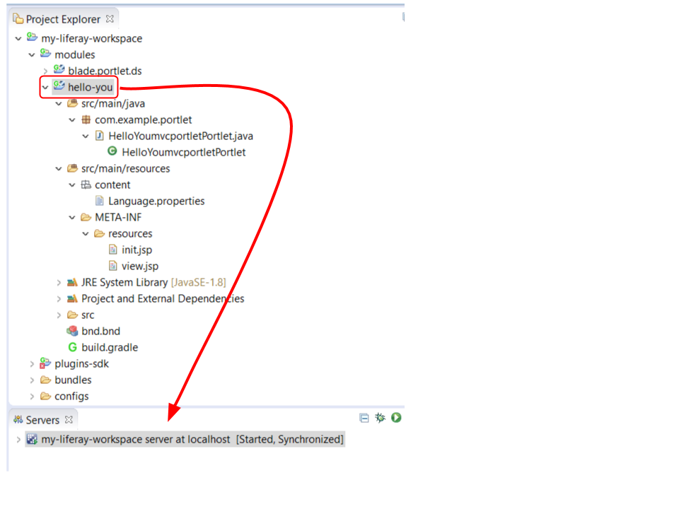 Figure 1: You can use the drag-and-drop method to deploy your module to Liferay DXP.