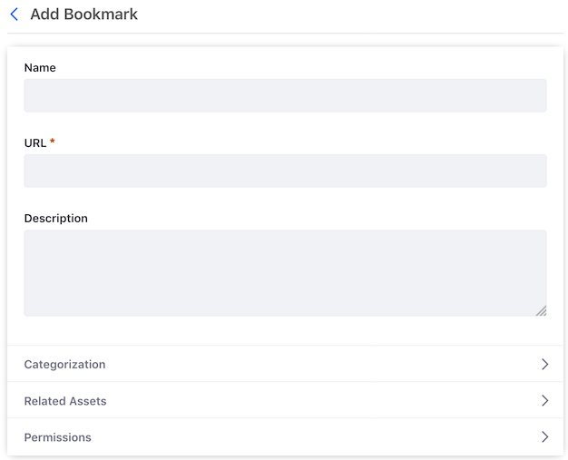 Figure 2: The Add Bookmark form lets you create a bookmark.