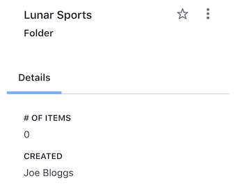 Figure 3: A folders info panel shows more information about the folder, and lets you take additional actions.