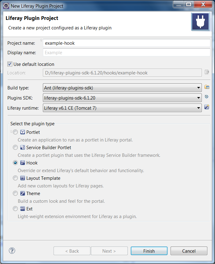 Figure 7.1: Creating your hook plugin