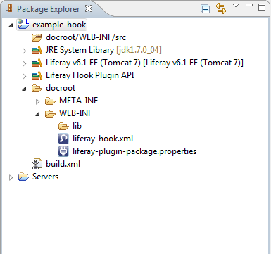 Figure 7.2: Package Explorer view of hook plugin