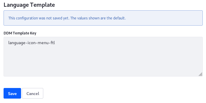 Figure 1: The auto-generated UI for the Language Template configuration screen is sub-optimal. A select list with more human readable options is preferable.