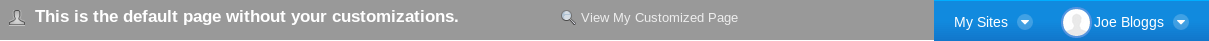 Figure 8.3: Non-administrator site members can customize their own versions of customizable pages but cant modify the default page.