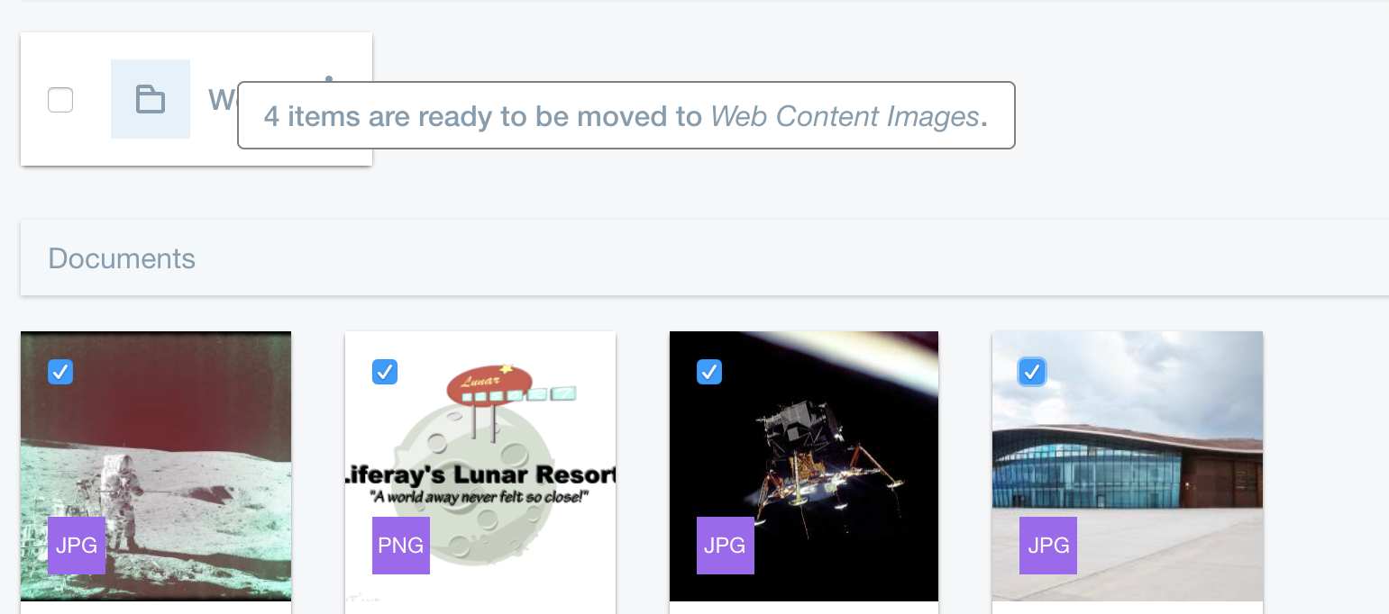 Figure 3: The Documents and Media library lets you drag and drop files into a folder.