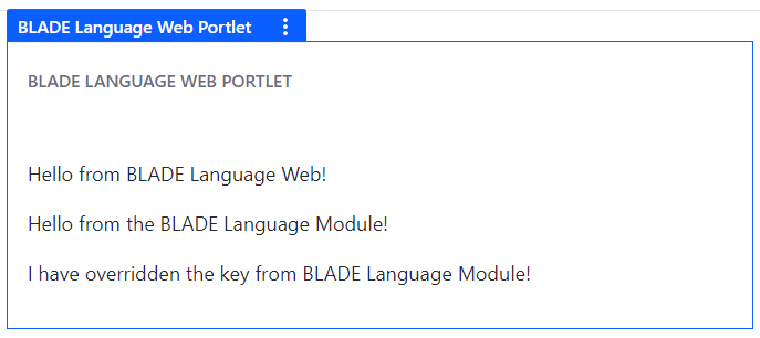 Figure 1: The sample JSP portlet displays three language keys.