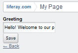 Figure 3.6: The edit page of My Greeting portlet