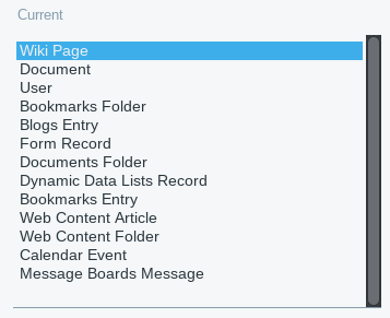 Figure 1: There are many searchable out-of-the-box asset types.