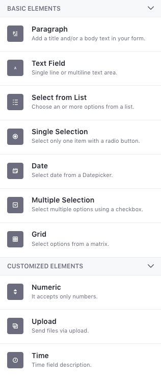 Figure 1: Add your own form field types to the Forms application.