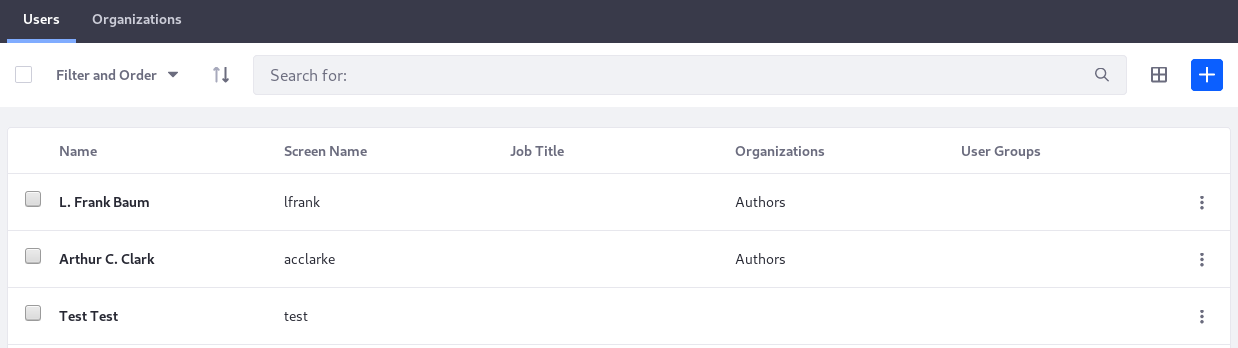 Figure 1: Add Users from the Users and Organizations section of the Control Panel.