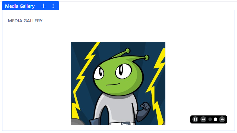 Figure 1: After applying the Carousel widget template, your pictures are displayed as a carousel slideshow.