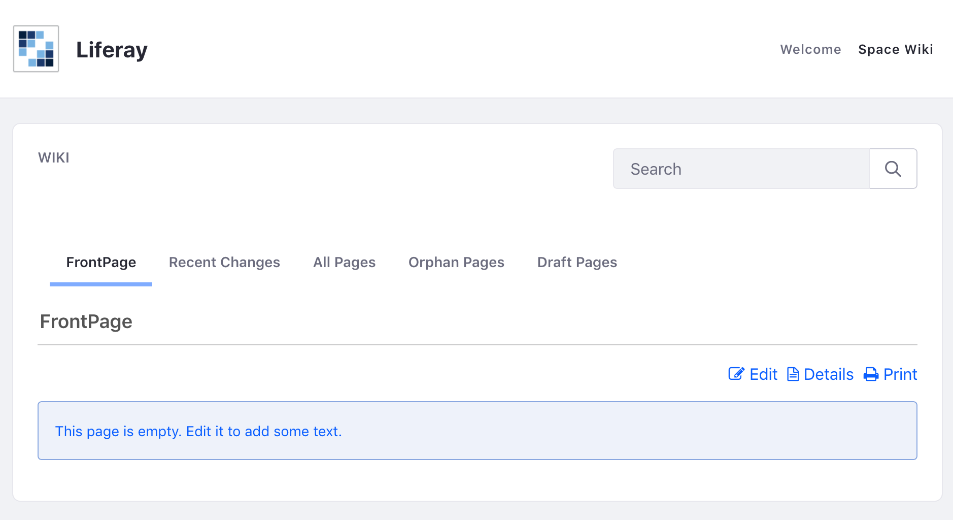 Figure 2: The Wiki displayed as a Full Page Application.