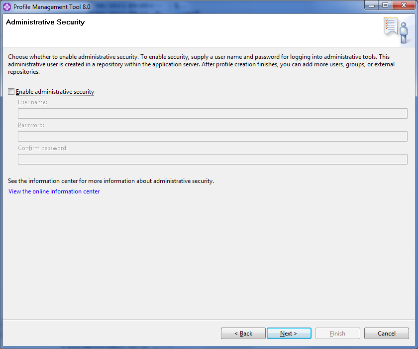 Figure 14.51: Weve disabled administrative security but you may want to enable it.
