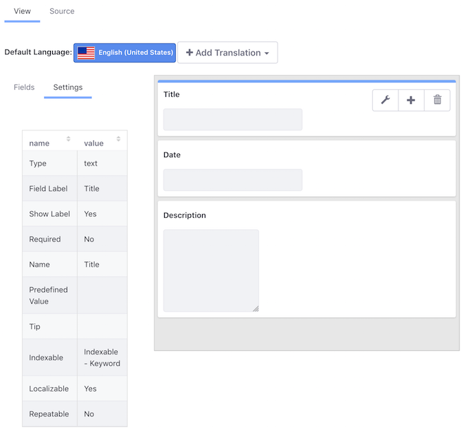 Figure 3: Edit your metadata sets fields to match the metadata that you want each field to hold.