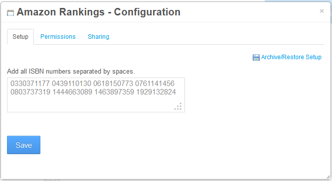 Figure 14.20: Separate ISBNs with single spaces.