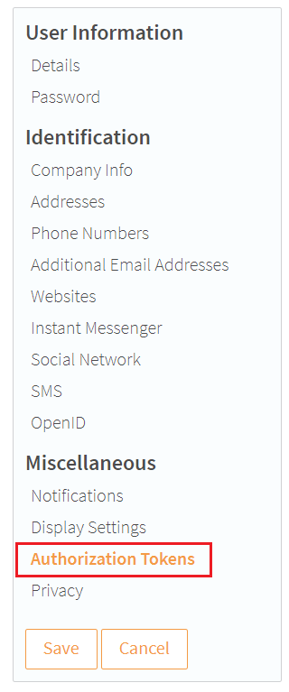 Figure 4: You can manually create your workspace token in the Authorization Tokens menu.