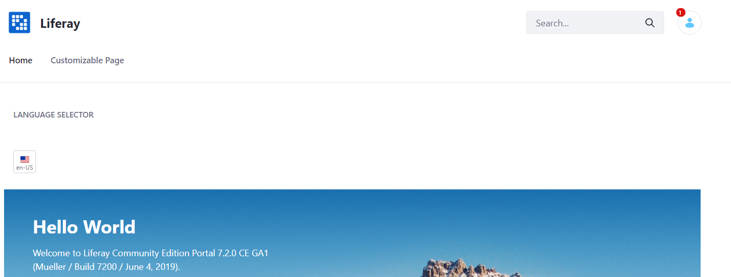 Figure 4: In this example, the user added the Language app, and changed the display style from icons to a select box.