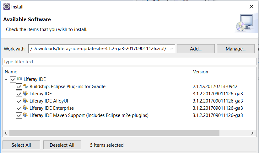 Figure 3: Make sure to check all the Developer Studio components you wish to install.