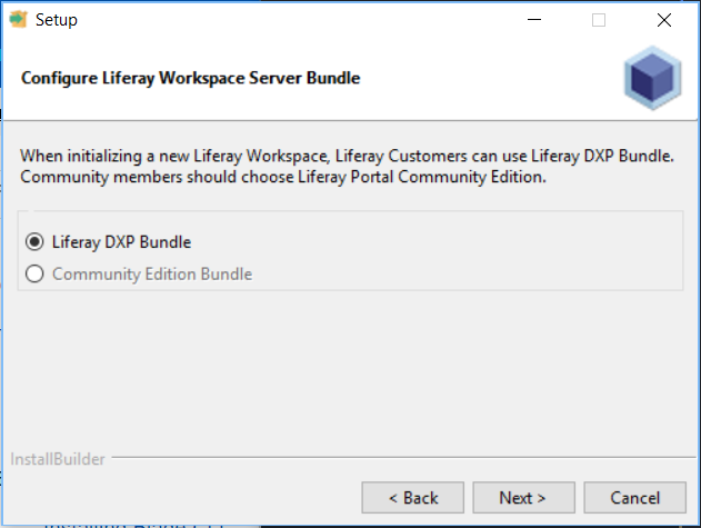 Figure 2: Choose the Liferay bundle you plan to use.