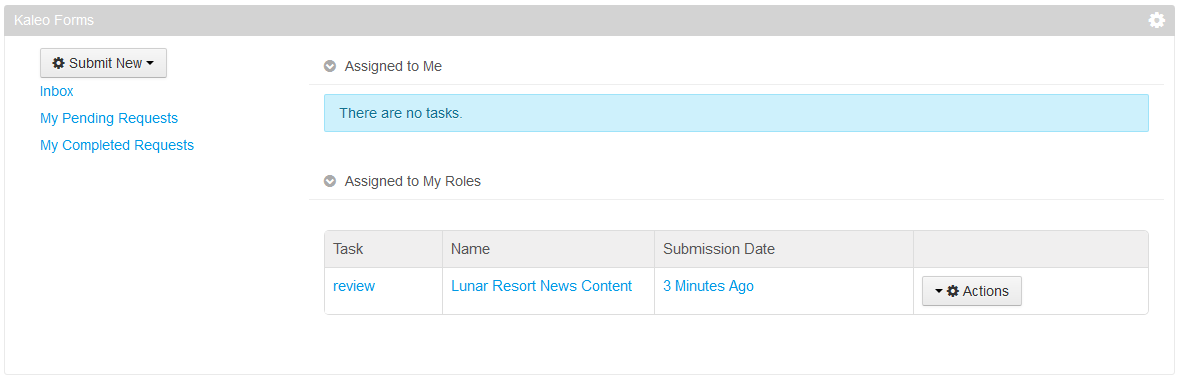 Figure 13.16: The workflow automatically assigns the task to a specific role.