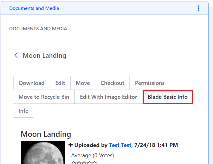 Figure 4: The Documents And Media portlet provides the option from its Document Detail too.