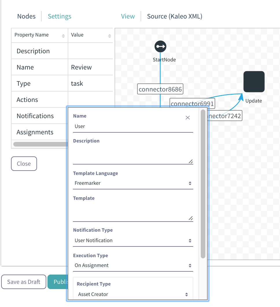Figure 2: You can send notification from a Task node.