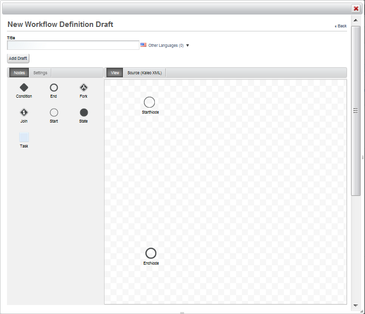 Figure 11.3: Define business processes using Kaleo Workflow Designer.