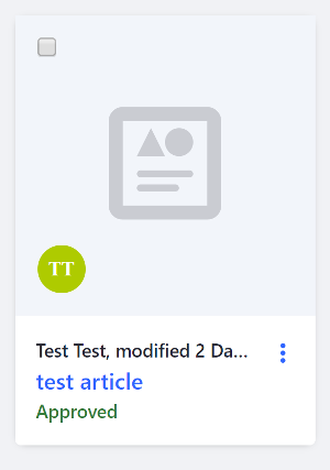 図2：縦型アイコンカードは、Webコンテンツ記事などのエンティティ選択を表示するのに最適です。
