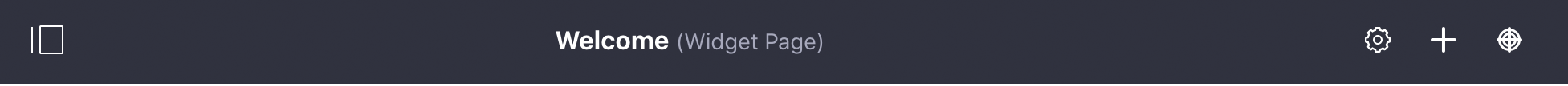 Figure 1: The Control Menu has three configurable areas: left, right, and middle. It also displays the title and type of page that you are currently viewing.