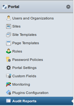 Figure 17.1: Once the Audit Reports plugins are installed, an entry appears in
the control panel.
