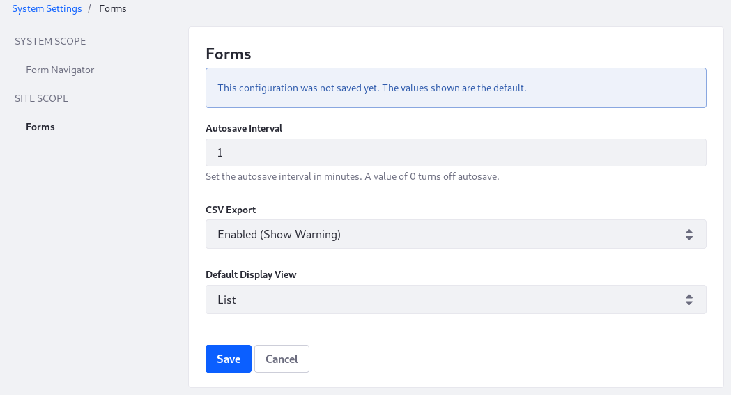 Figure 1: Configure the auto-save duration.