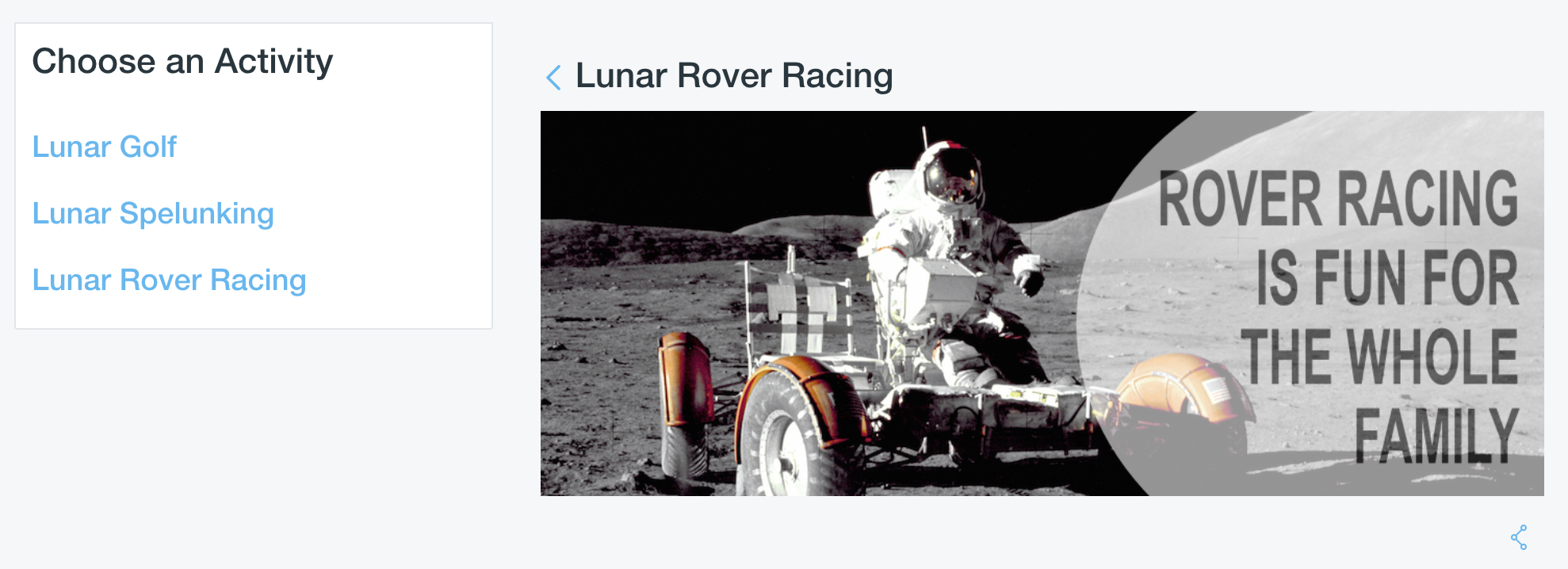Figure 1: Final Activities Page.