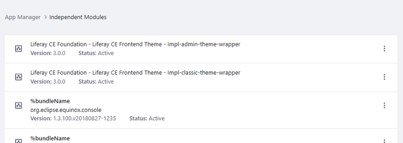 Figure 2: The App Manager aggregates Liferay and independent modules.