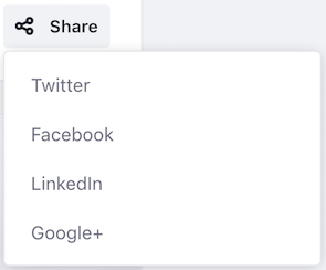 Figure 2: With displayStyle set to menu, all social bookmarks appear in the Share menu.