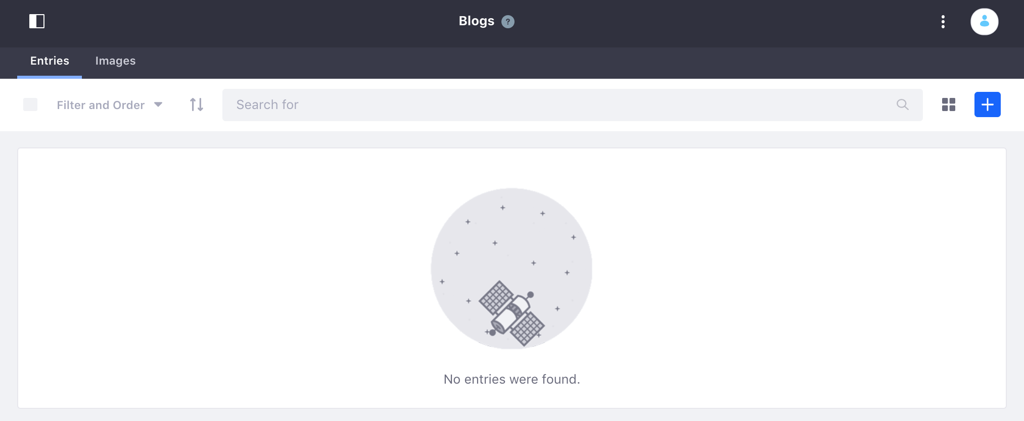 Figure 2: Many application only use Screen Navigation Categories for their functionality, and dont have Screen Navigation Entries. For Blogs, Entries and Images are Categories with no Entries.
