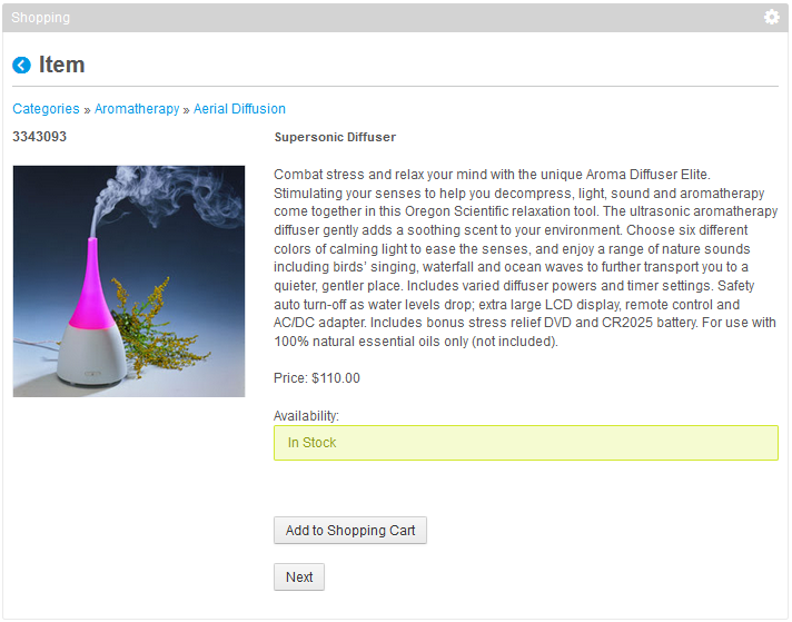 Figure 14.16: Your products SKU number is listed above the image.