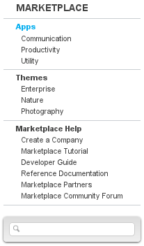 Figure 15.9: You can search for apps using the search box in the navigation menu. Results are returned if your search terms match an apps title or description.