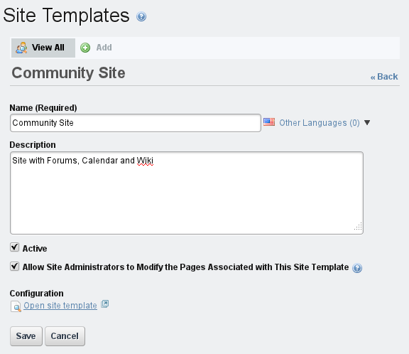Figure 3.12: Site Templates