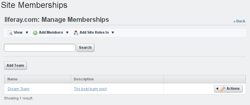 Figure 3.26: Creating a Team within a Site