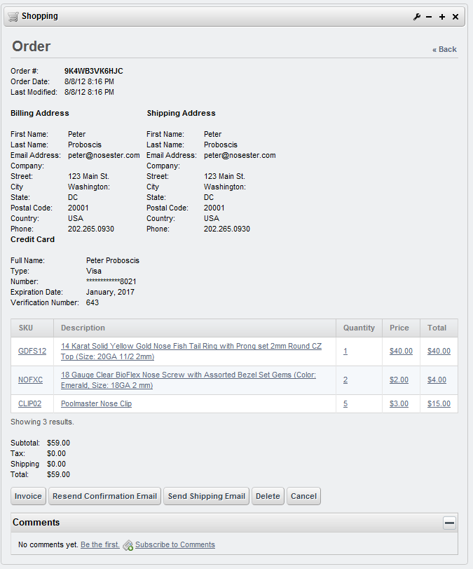 Figure 12.27: Review order specifics in the Edit
view.