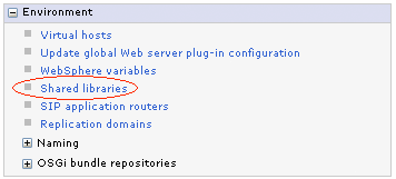 Figure 6: This option allows you to add and delete shared libraries.