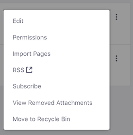 Figure 3: Each wiki nodes Actions menu lists actions you can perform.