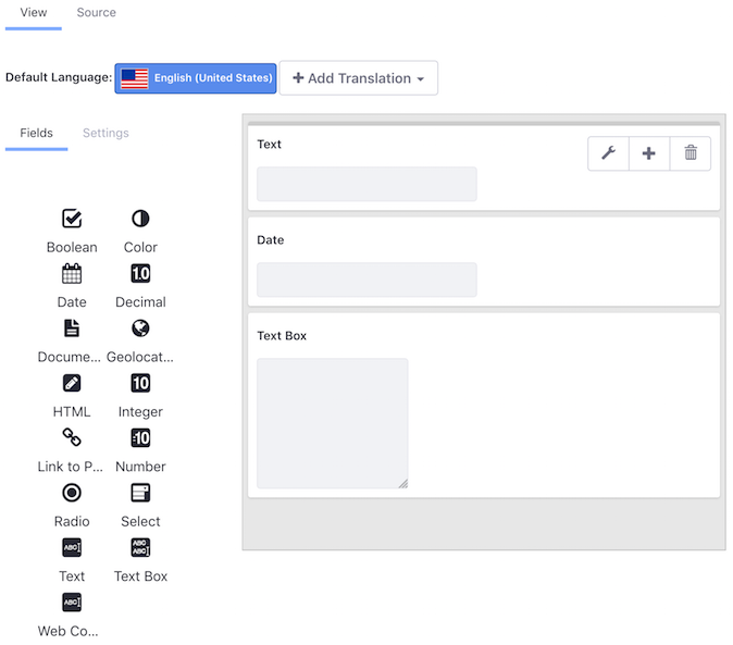 Figure 2: Add your metadata sets fields to the canvas.