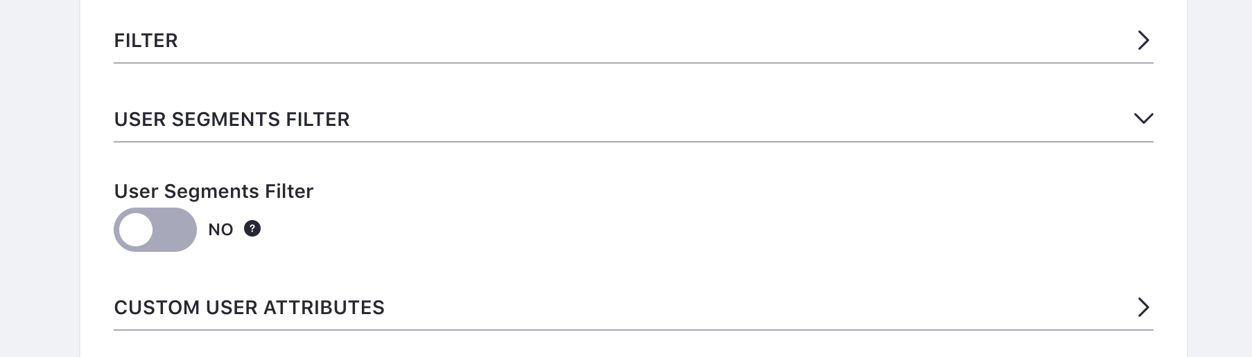 Figure 2: Enabling the User Segments Filter retrieves assets that match the current users user segments.