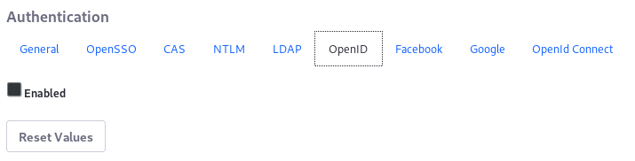 Figure 8: Some Instance Settings entries have a Reset Values button so you can safely revert your configuration changes, falling back to the System Settings defaults.