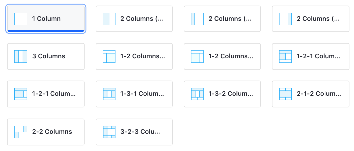 Figure 1: Setting a layout template for your page.