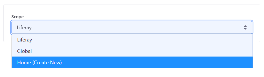 Figure 1: You can change the scope of your application by navigating to its Configuration menu.