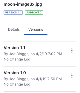 Figure 2: The version history actions let you inspect, delete, and reinstate file versions.