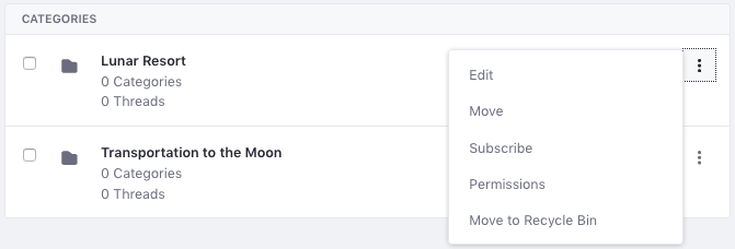 Figure 2: Categories help you organize threads so users can find topical threads that interest them.